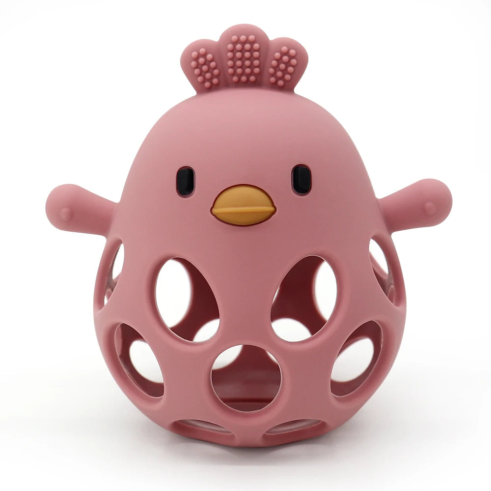Cartoon Chick-Shaped Baby Silicone Teether Toy