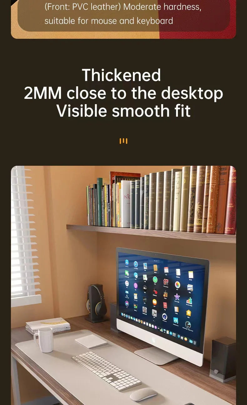 Home Office Large Mouse Pad Gamer Waterproof PU Leather Desk Mat - Computer Mousepad & Keyboard Pad for Gaming