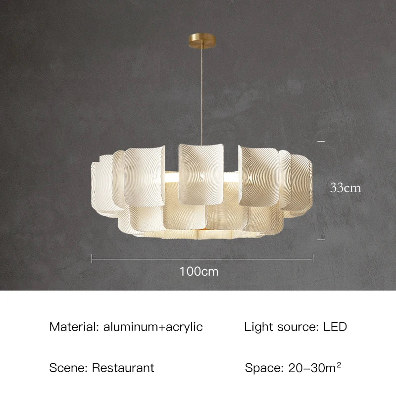 Wabi-Sabi Acrylic Pendant Light – Elegant Dining & Living Room Art Decor