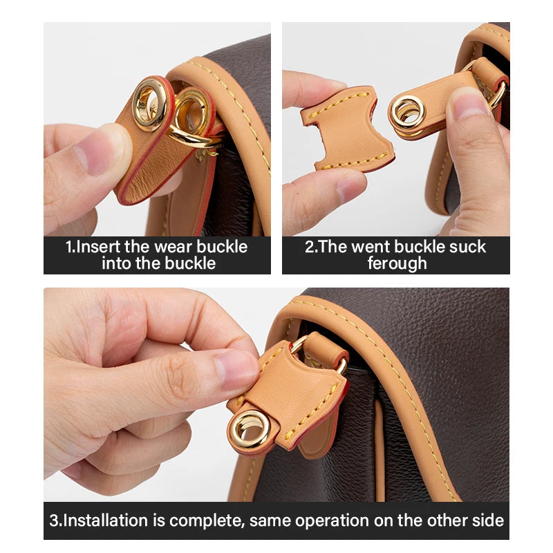 WUTA Bag Strap Transformation for LV Diane Punch-Free Handbag Strap Hardware Protection Leather Anti-wear Buckle Bag Accessories
