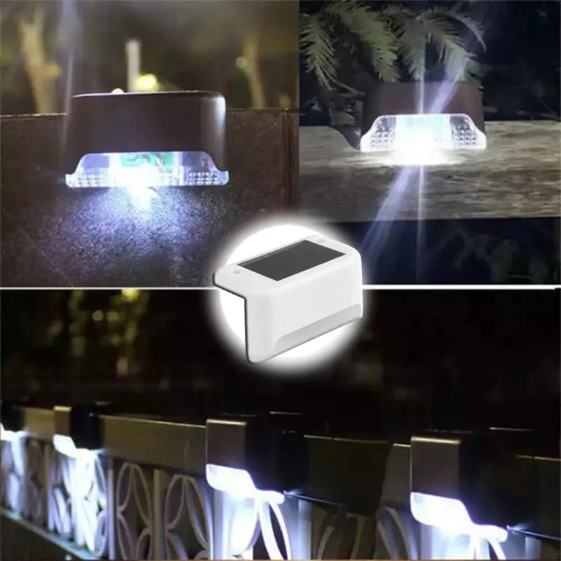 Warm White LED Solar Step Lamp Outdoor Waterproof Path and Stair Garden Light