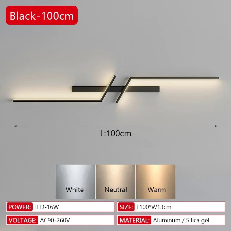 Sleek LED Wall Lamp for Bedroom and Living Room Decor