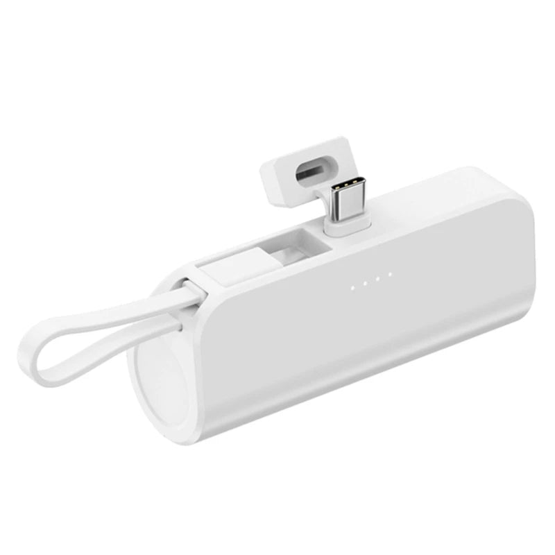 2 PCS Philips Mini Portable Charger for iPhone with Cable, 4800mAh Power Bank DLP2550CW-bundle