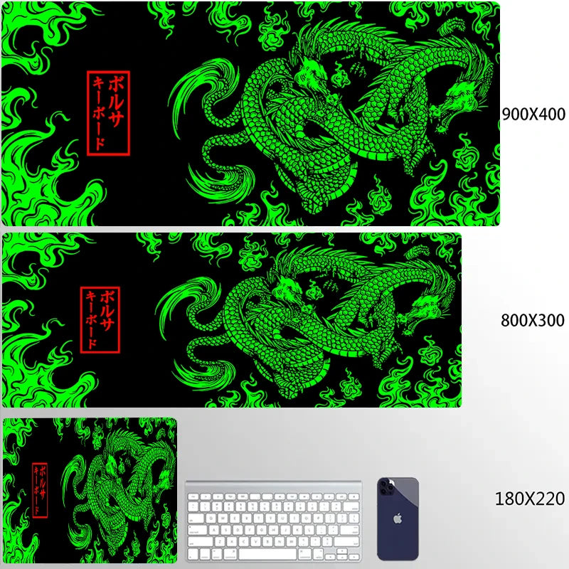 Golden Japanese Dragon Mouse Pad