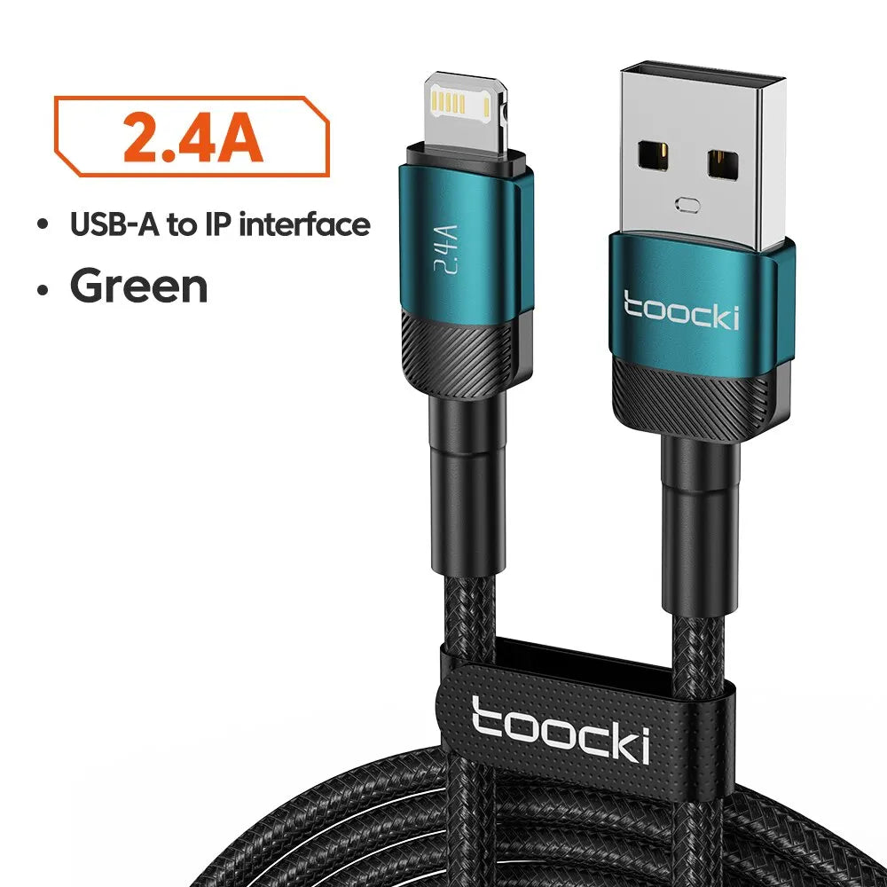Toocki USB Type C Cable Fast Charging USB C Charger Cord For For iPhone 15 14 13 12 11 Huawei P40 P30 Realme Oppo Oneplus 1m 2m