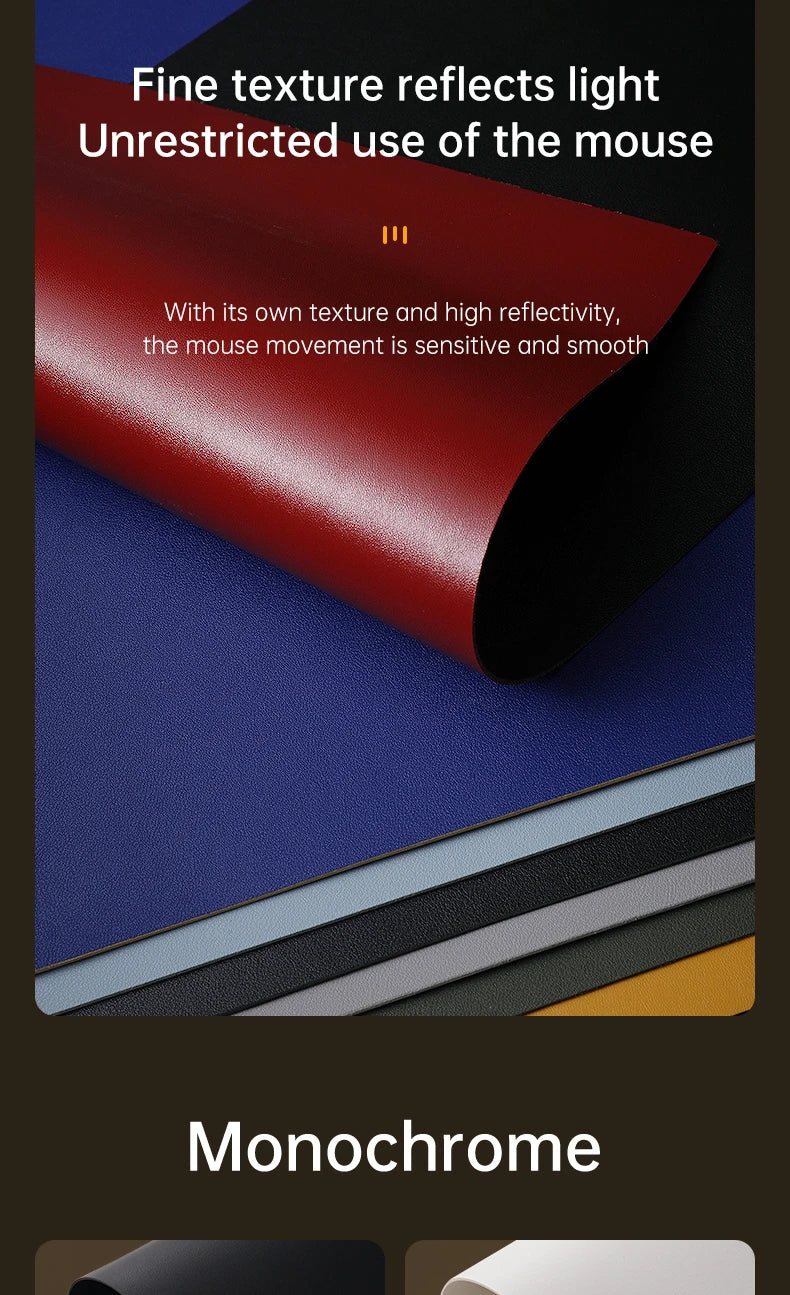 Home Office Large Mouse Pad Gamer Waterproof PU Leather Desk Mat - Computer Mousepad & Keyboard Pad for Gaming