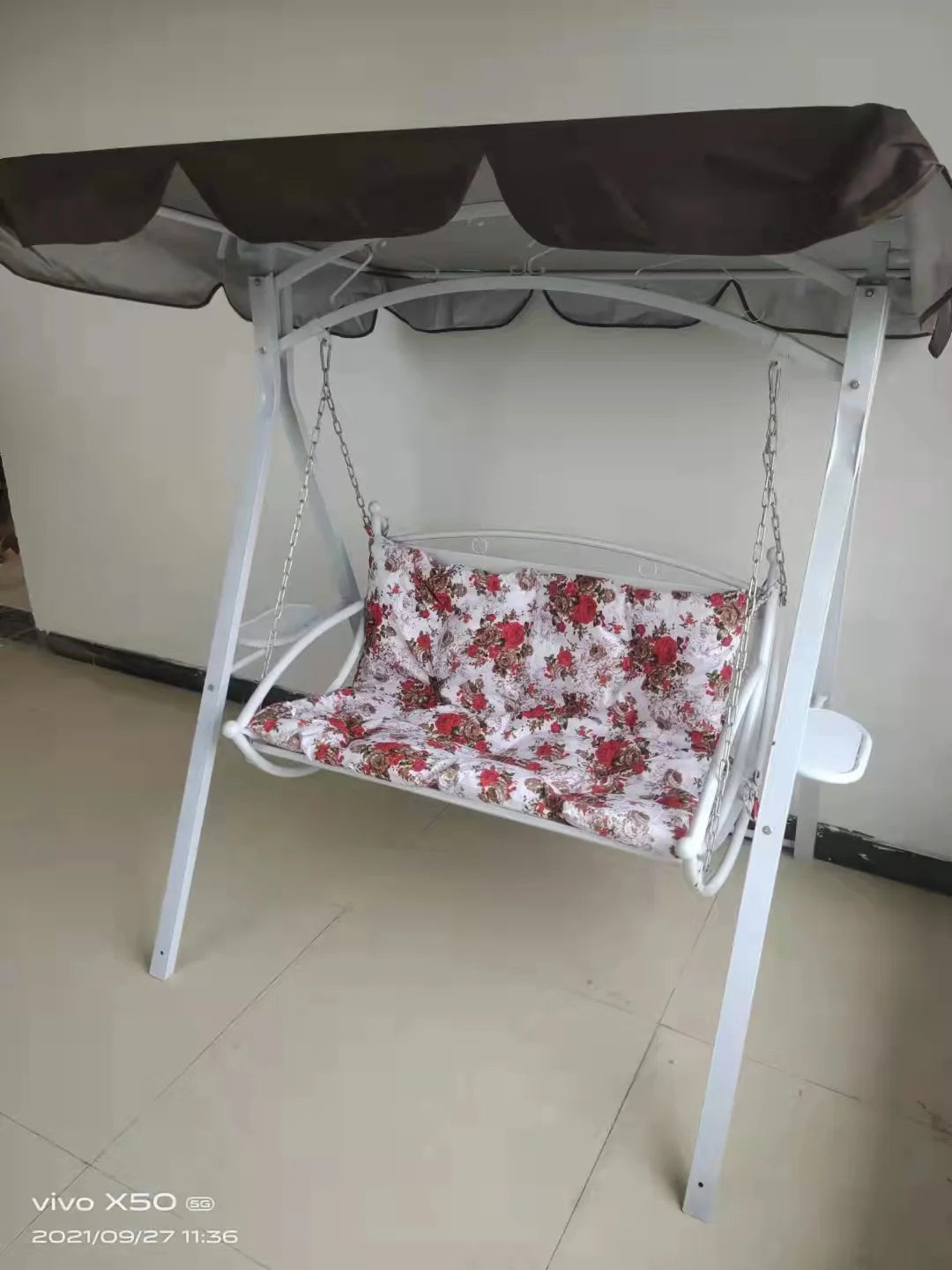 Wooden Swing Chair with Canopy