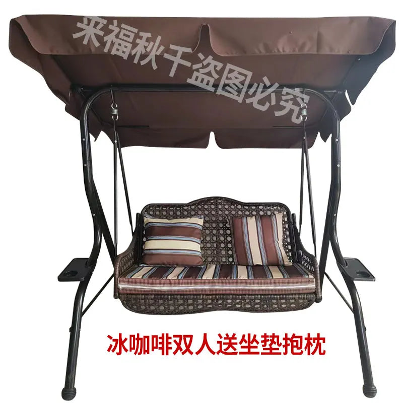 Wooden Swing Chair with Canopy