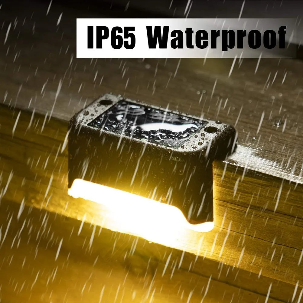 Warm White LED Solar Step Lamp Outdoor Waterproof Path and Stair Garden Light