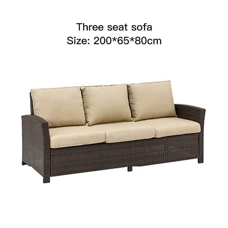 U_STYLE Outdoor, Patio Furniture Sets, 4 Piece Conversation Set Wicker Ratten Sectional Sofa with Seat Cushions(Beige Brown)