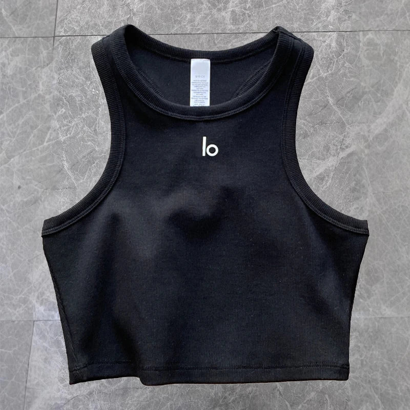 Women's Seamless Sports Bra Yoga Top Knitted Sleeveless Workout Tank for Gym Running&Fitness Breathable Slim Fit Sports Vest