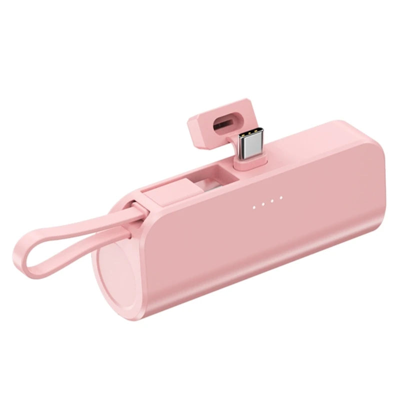 2 PCS Philips Mini Portable Charger for iPhone with Cable, 4800mAh Power Bank DLP2550CW-bundle