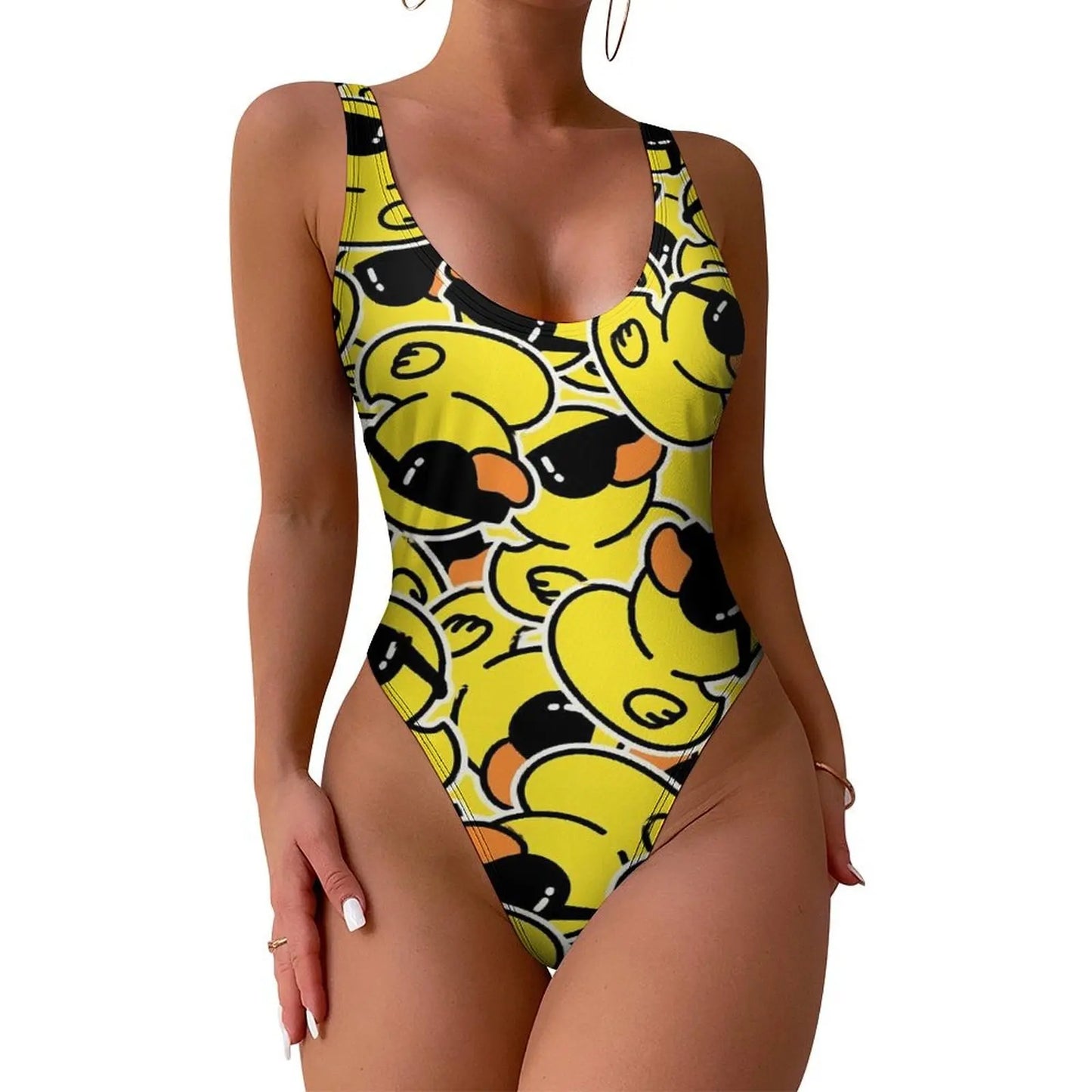 All Black one piece swimsuit for Women - high waist low back  - Beach Resort Wear Slimming, flattering, classy design