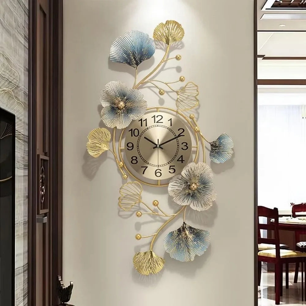 Ginkgo Metal Wall Clock
