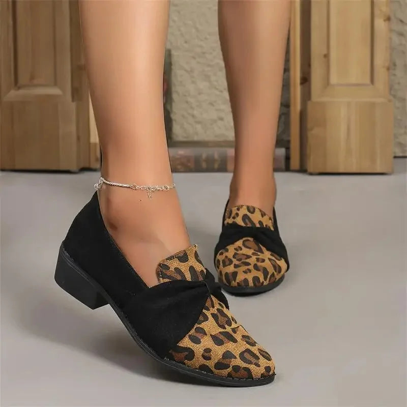 Point Toe Block Heel Loafers