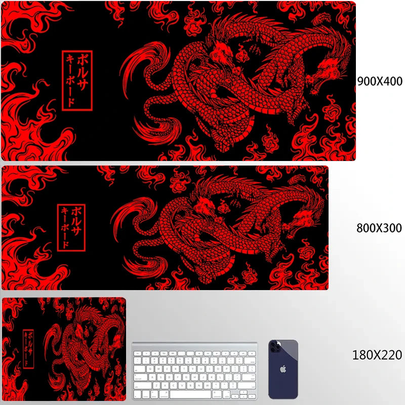 Golden Japanese Dragon Mouse Pad