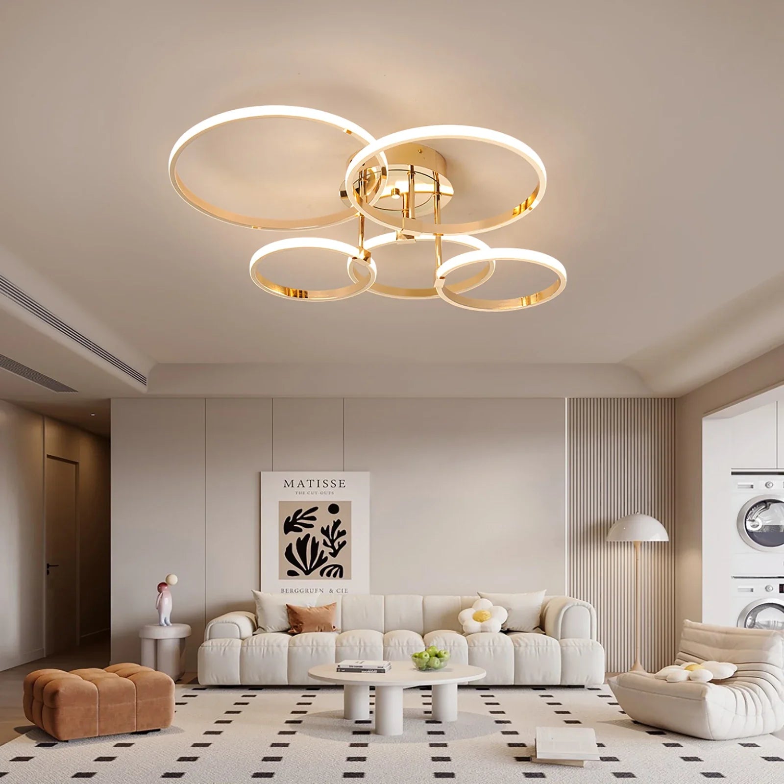 Sleek 4/6 Ring LED Chandelier
