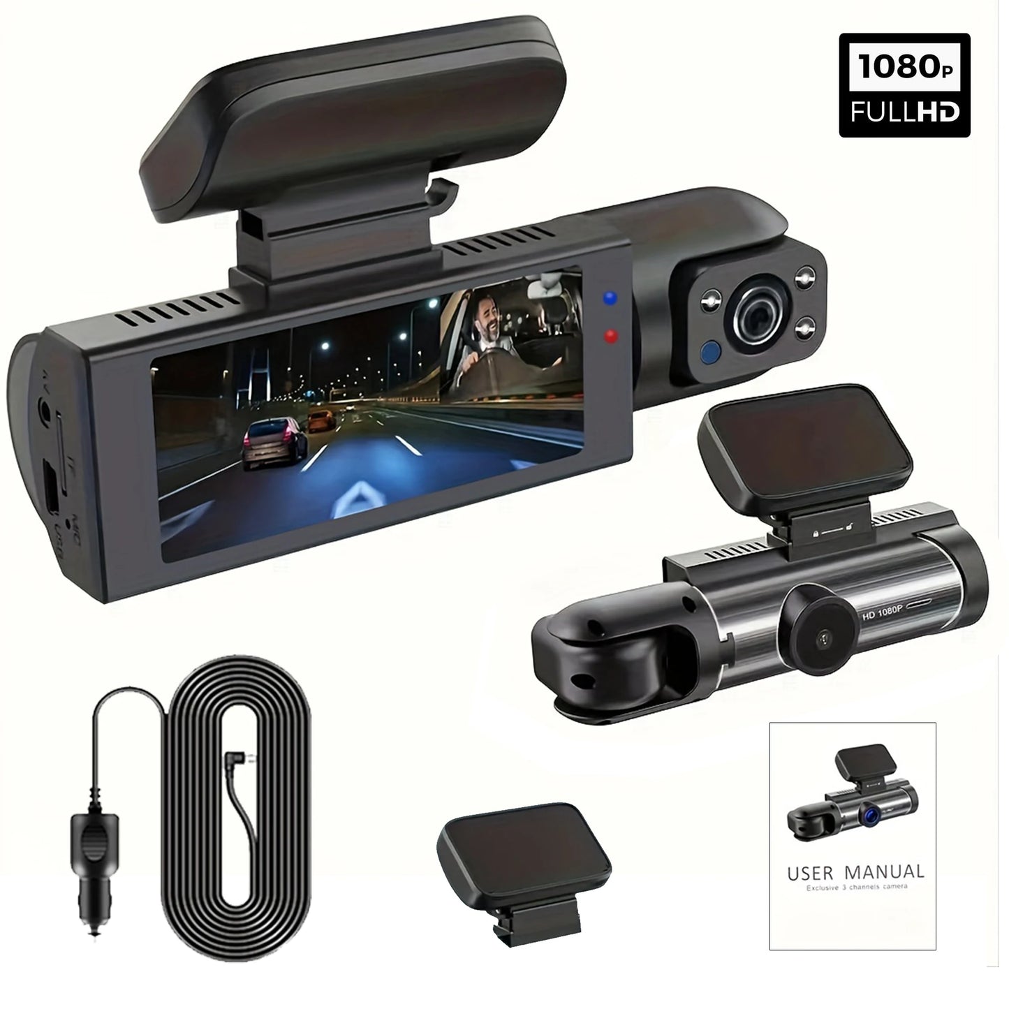 360° Dual Lens Car Dash Cam