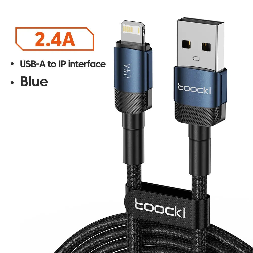 Toocki USB Type C Cable Fast Charging USB C Charger Cord For For iPhone 15 14 13 12 11 Huawei P40 P30 Realme Oppo Oneplus 1m 2m