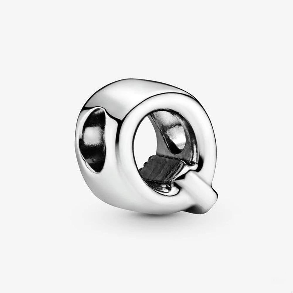 Authentic 925 Silver Plated 26 Letters A-Z Alphabet Bead Charm Fit Pan Bracelet Woman Handbag Holder