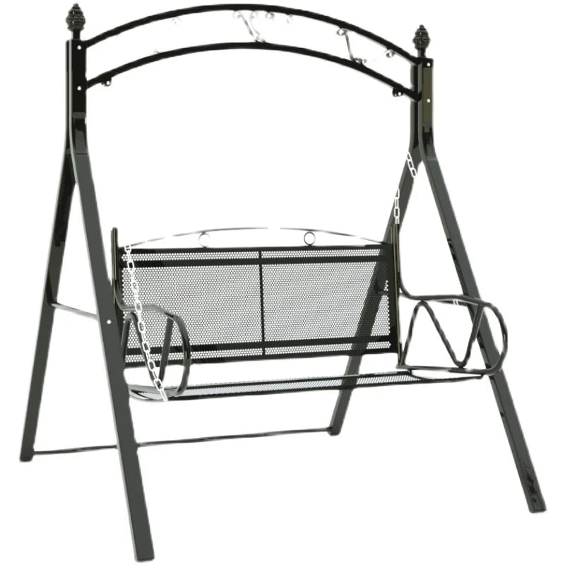 Wooden Swing Chair with Canopy