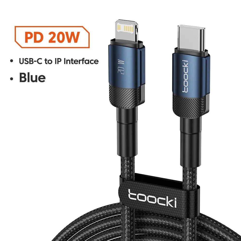 Toocki USB Type C Cable Fast Charging USB C Charger Cord For For iPhone 15 14 13 12 11 Huawei P40 P30 Realme Oppo Oneplus 1m 2m