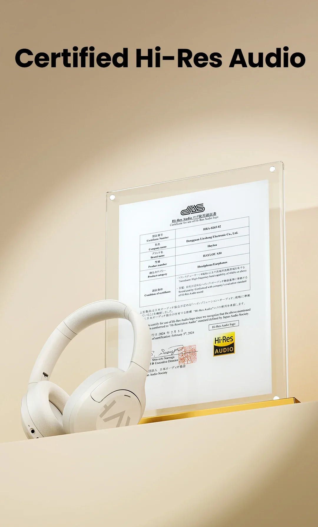 HAYLOU S30 Wireless Bluetooth 5.4 Headphones with 43dB ANC, 40mm Drivers, 80H Playtime