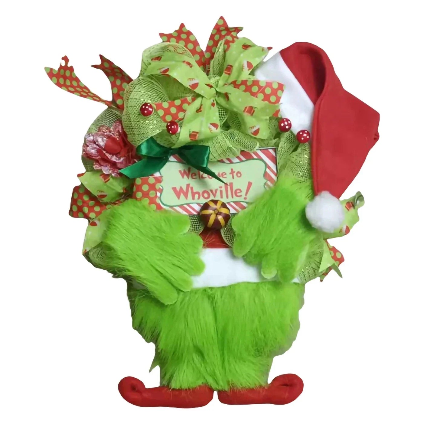 Christmas Plush Wreath, Christmas Decorations Front Door Decoration Wreath, Christmas Wreath Artificial Garland with Berries Pine Cones for Garden Home Festival, kitchen, wall, fireplace, shop window, living room, bedroom, garden, windowsill, along a stai