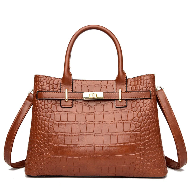 Women Leather 3 Layer Bag