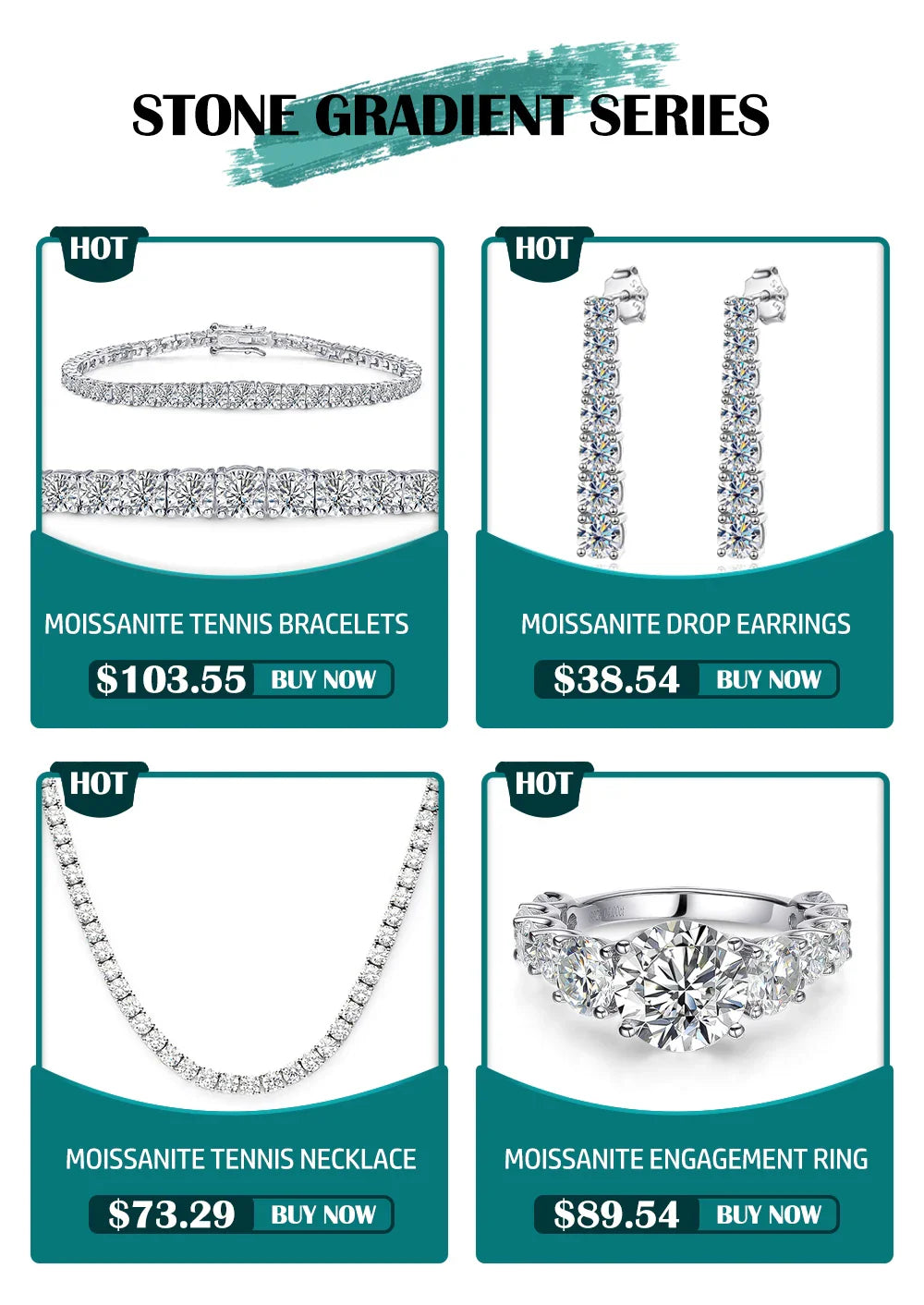 Full Moissanite Tennis Necklace with Certificate 3-5mm Size Gradient Diamond Necklaces for Women 925 Sterling Silver Neck Chain