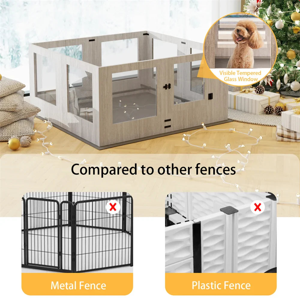 Heavy Duty Dog Playpen Indoor Pet Whelping Box Fence