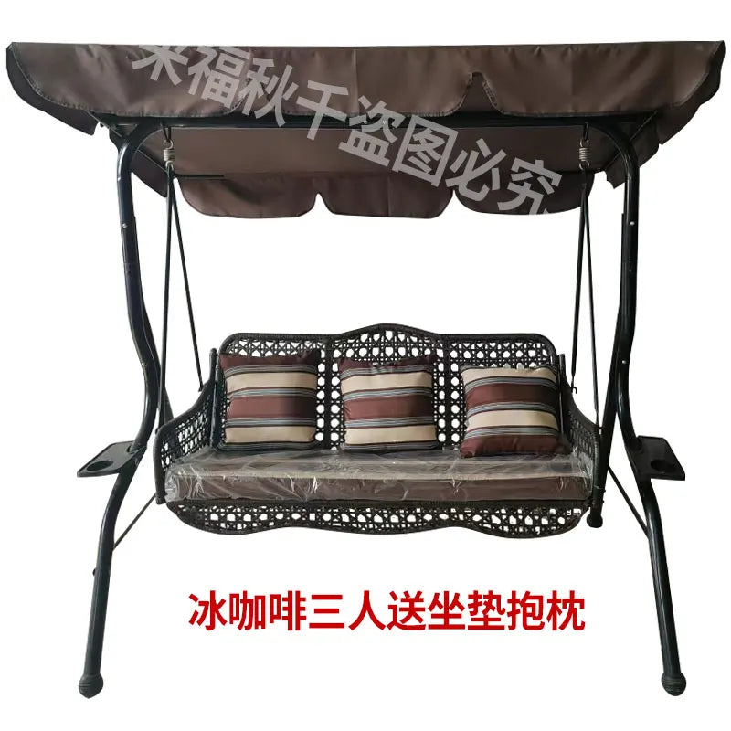 Wooden Swing Chair with Canopy