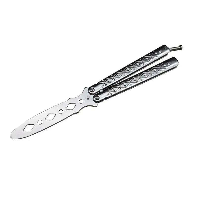 Balisong Practice Butterfly Knife - Stainless Steel Metal Butterfly Practice Knife Rainbow Knife Butterfly Trainer Balisong Knife - Balisong Trainer Butterfly Knife Unsharpened knife Flipping Knifes