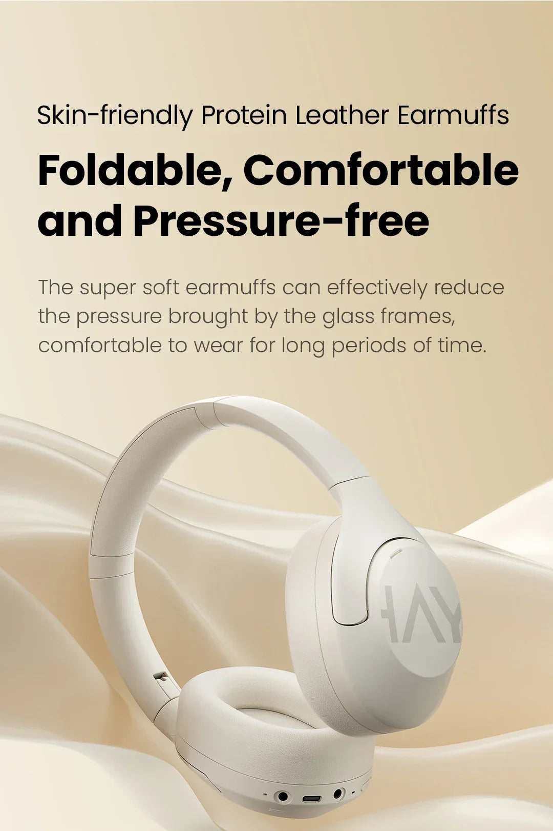 HAYLOU S30 Wireless Bluetooth 5.4 Headphones with 43dB ANC, 40mm Drivers, 80H Playtime