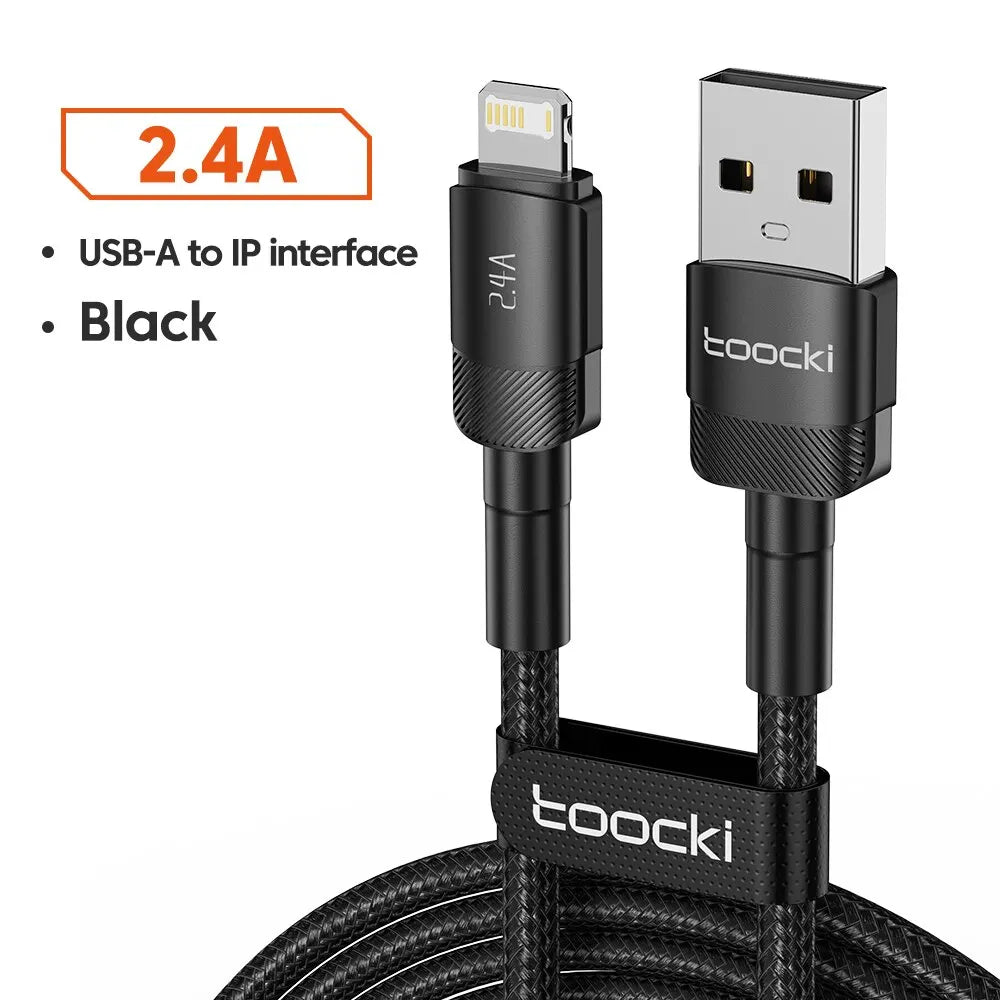 Toocki USB Type C Cable Fast Charging USB C Charger Cord For For iPhone 15 14 13 12 11 Huawei P40 P30 Realme Oppo Oneplus 1m 2m