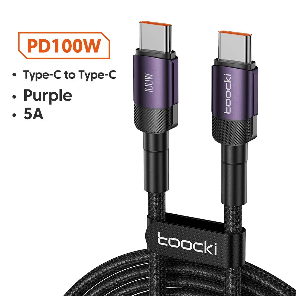 Toocki USB Type C Cable Fast Charging USB C Charger Cord For For iPhone 15 14 13 12 11 Huawei P40 P30 Realme Oppo Oneplus 1m 2m