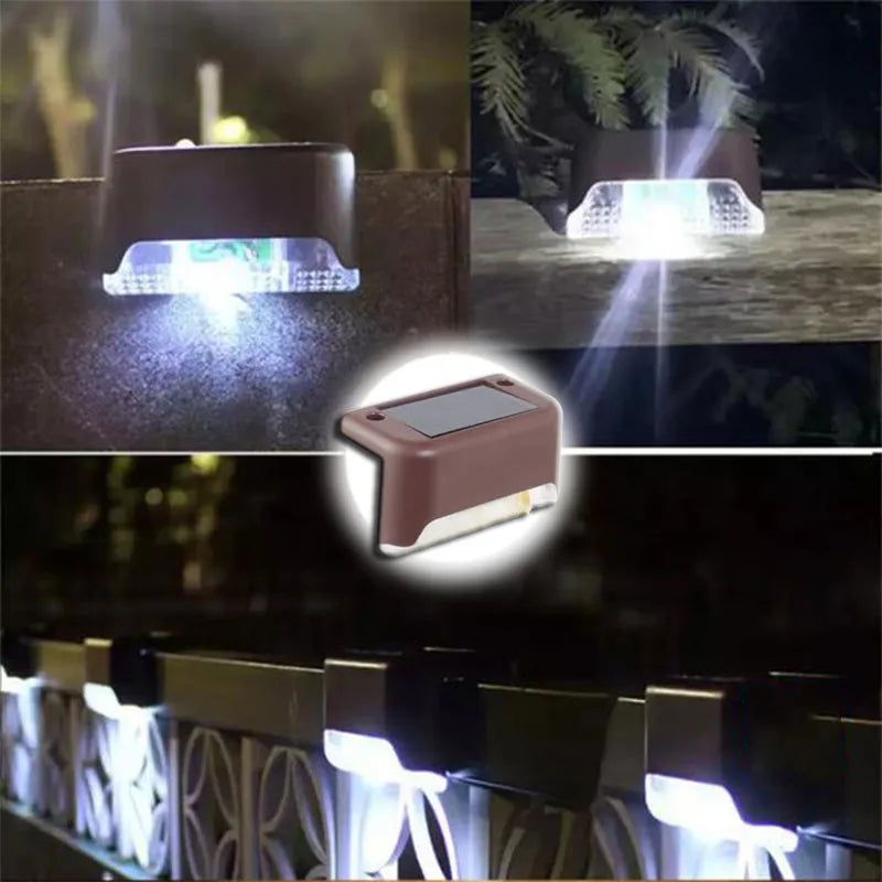 Warm White LED Solar Step Lamp Outdoor Waterproof Path and Stair Garden Light