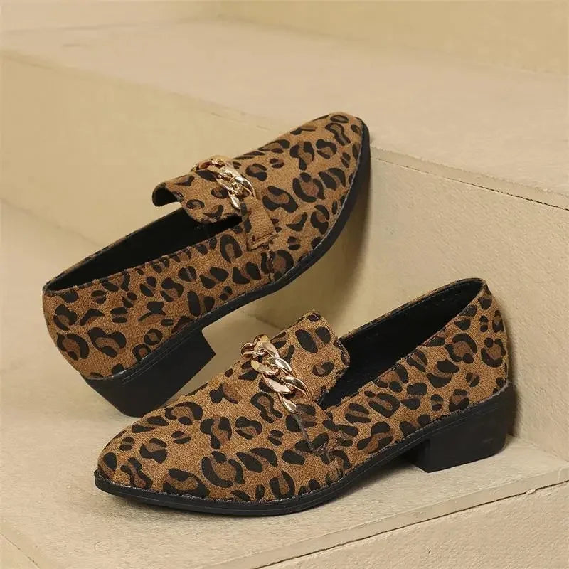 Point Toe Block Heel Loafers