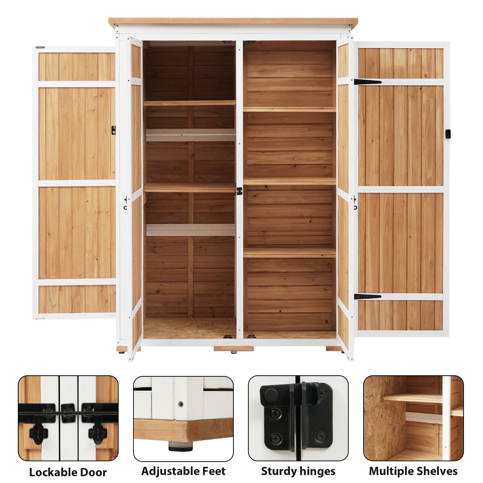Wood Storage Shed for Garden Tool Cabinet