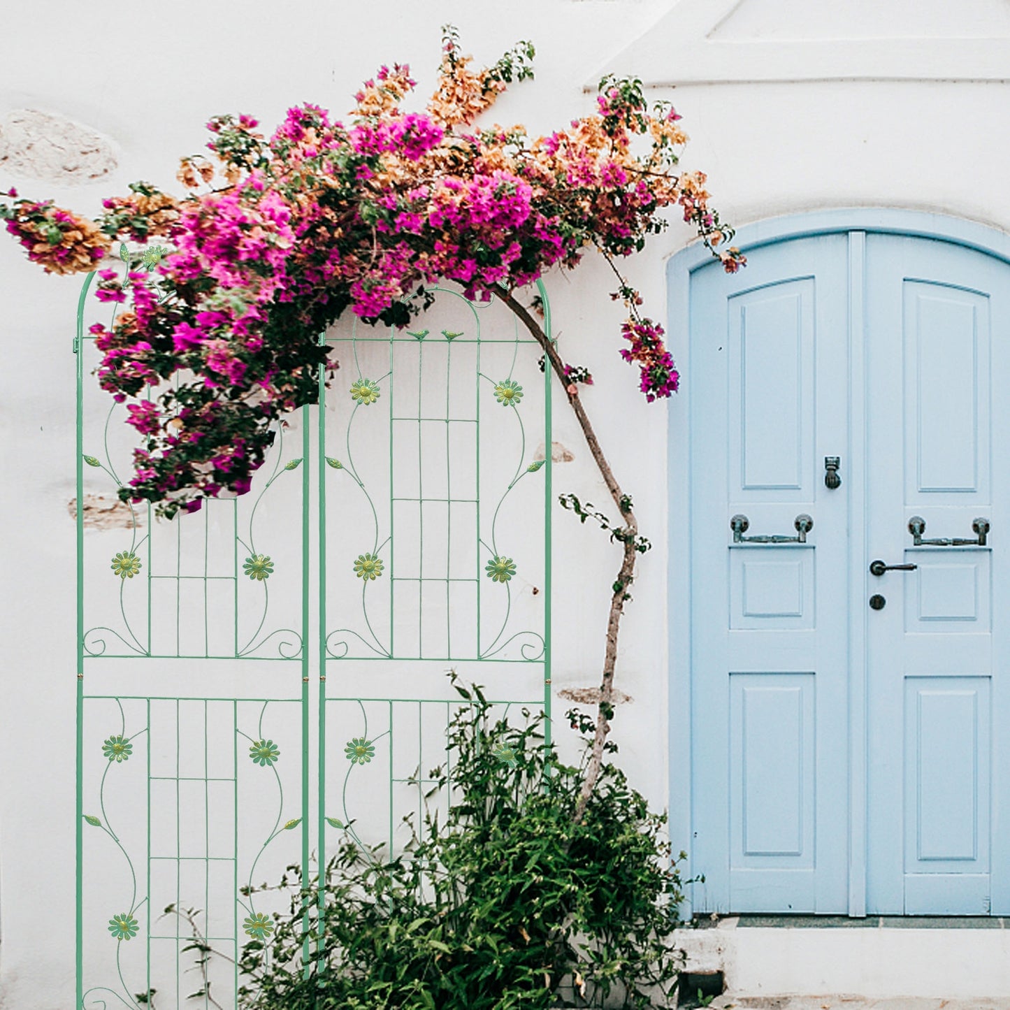 2-Pack Metal Garden Trellis 86.7x19.7 Rustproof For Climbing Plants Outdoor