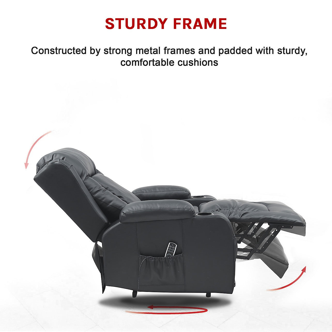 Lift Heated Leather Recliner Electric Massage Chair with USB port