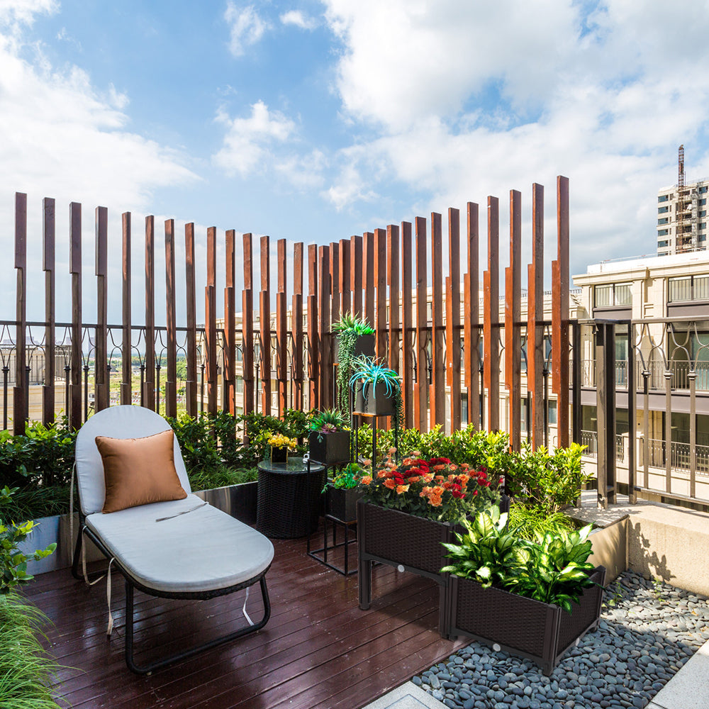 2PCS Brown Free Splicing Injection Molded Planter Box