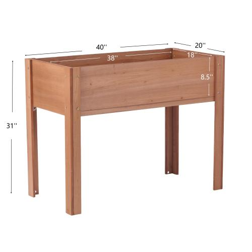 Raised Garden Bed With Legs, Elevated Wooden Planter Box For Outdoor Plants Flowers Fruits Vegetable Herb Growing