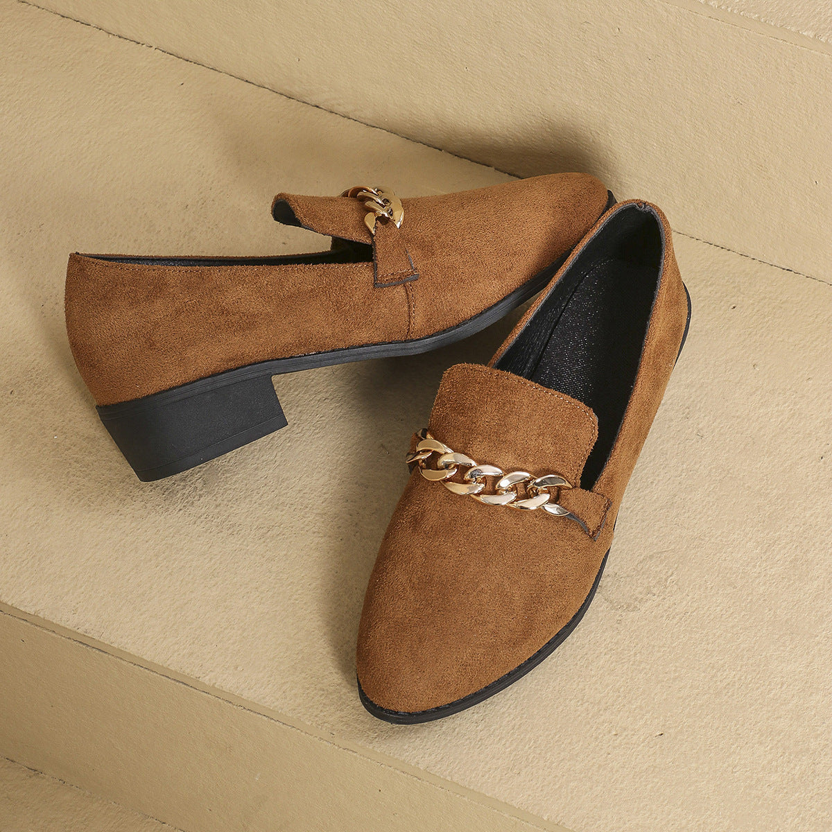 Point Toe Block Heel Loafers