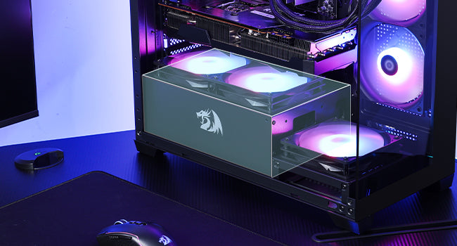 Redragon GC218M Gaming Back-Mounted PC Case with 2 x 120mm Fans & High Airflow Panel – M-ATX Chassis