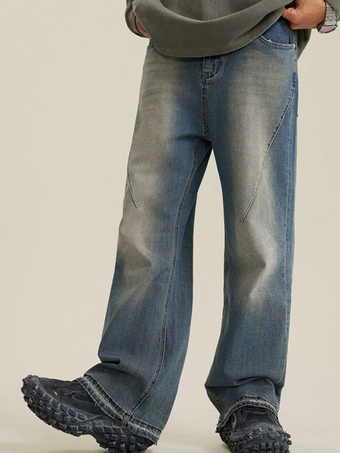 Men's Loose Fit Jeans in classic denim, perfect for casual everyday wear.