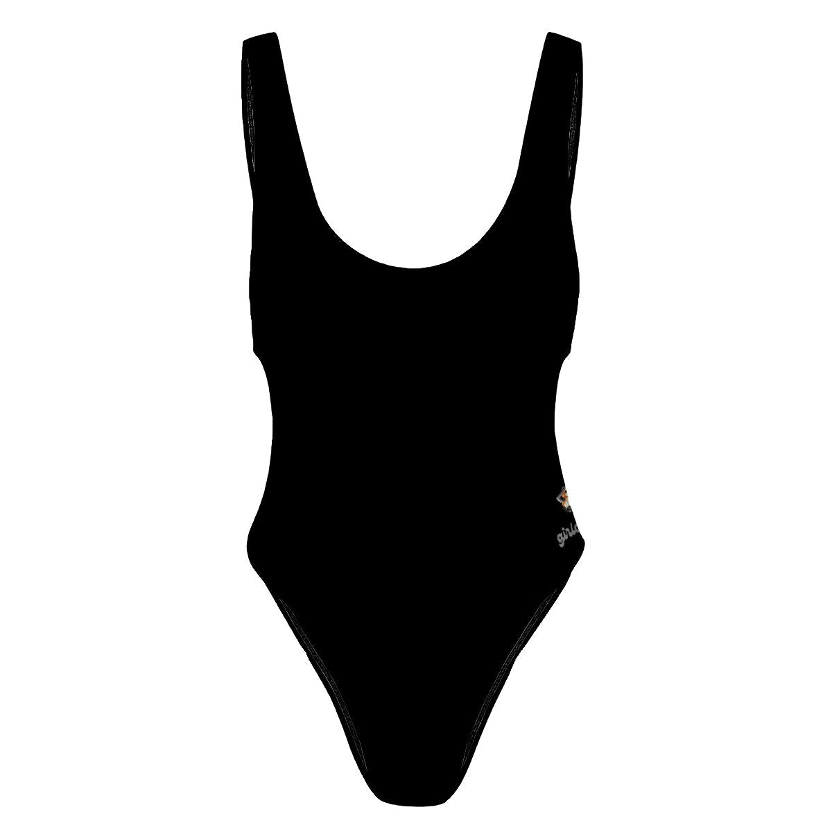All Black one piece swimsuit for Women - high waist low back  - Beach Resort Wear Slimming, flattering, classy design