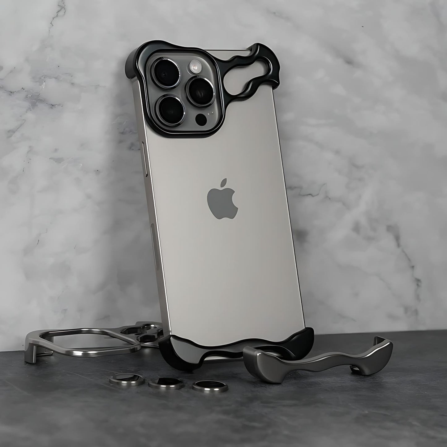 Aluminum Alloy Bumper Case for iPhone 16, 16 Pro, 16 Plus, 16 ProMax, 13-15 Pro Max & Plus with Lens Film Shield