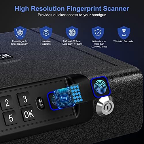 Biometric gun safe with fingerprint digital lock