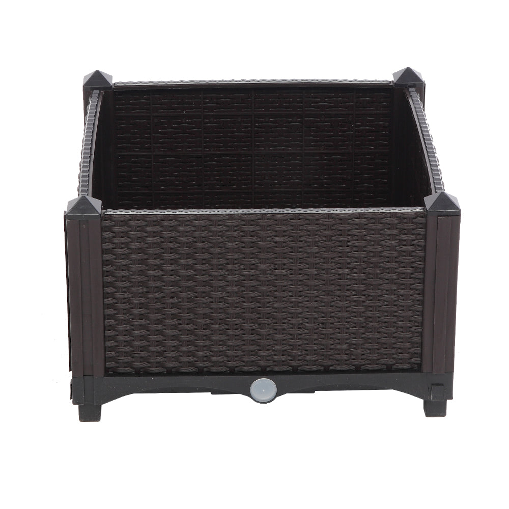 2PCS Brown Free Splicing Injection Molded Planter Box